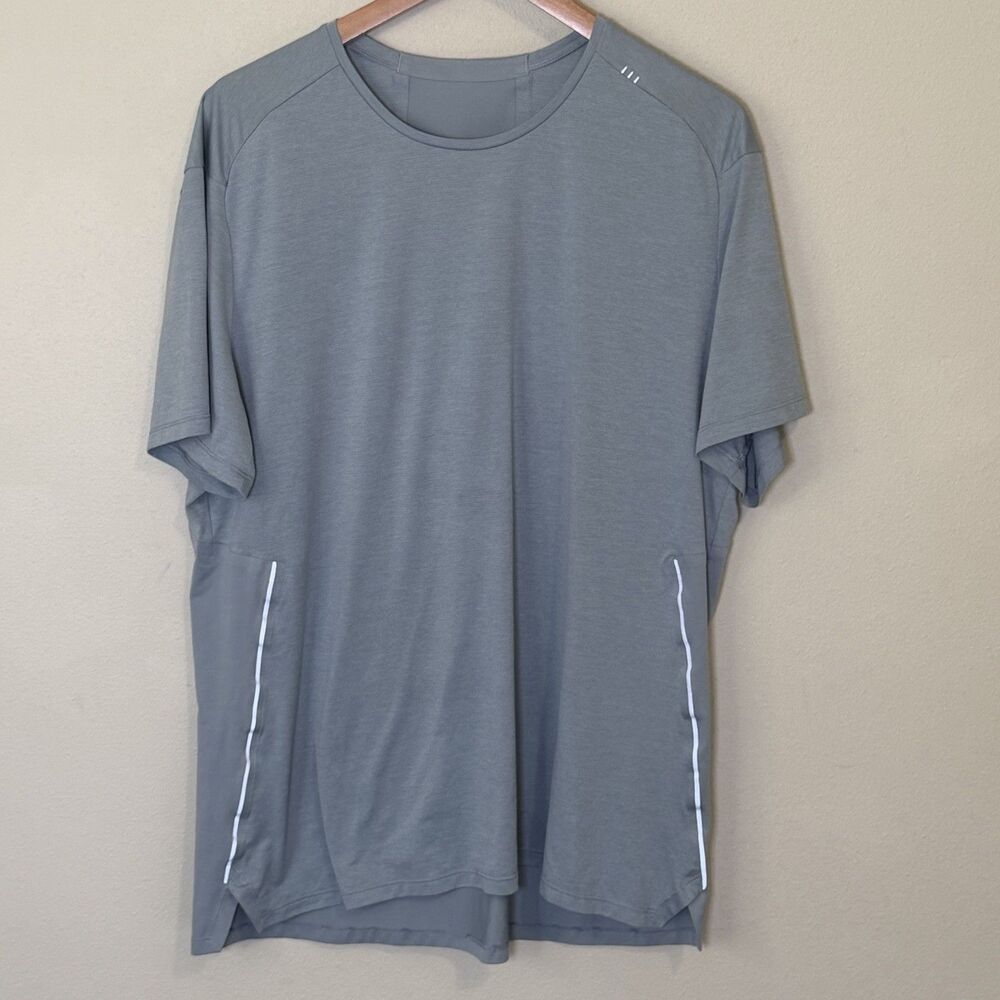 Lululemon Mens XXL Gray Metal Vent Tech Short Sleeve Athletic Workout T-Shirt